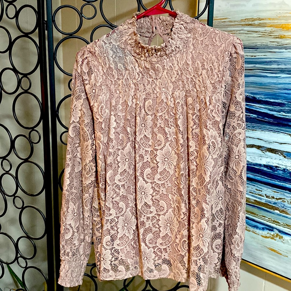 Cable & Gauge Lace Shirt w/ Soft Lining